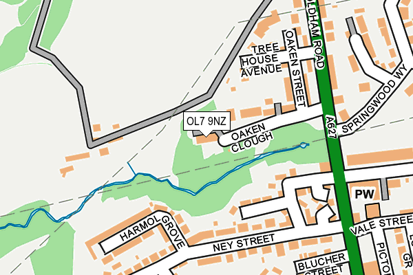 OL7 9NZ map - OS OpenMap – Local (Ordnance Survey)