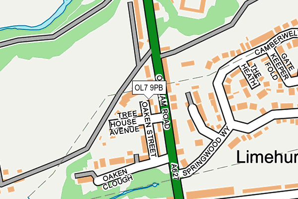 OL7 9PB map - OS OpenMap – Local (Ordnance Survey)