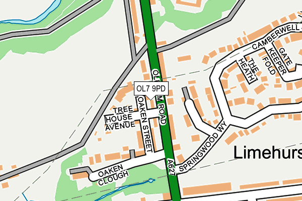 OL7 9PD map - OS OpenMap – Local (Ordnance Survey)