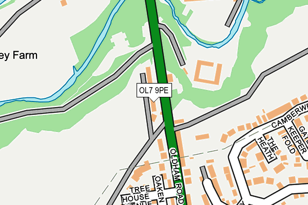 OL7 9PE map - OS OpenMap – Local (Ordnance Survey)