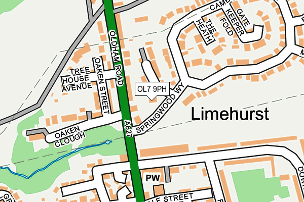 OL7 9PH map - OS OpenMap – Local (Ordnance Survey)