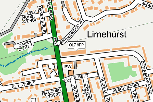 OL7 9PP map - OS OpenMap – Local (Ordnance Survey)