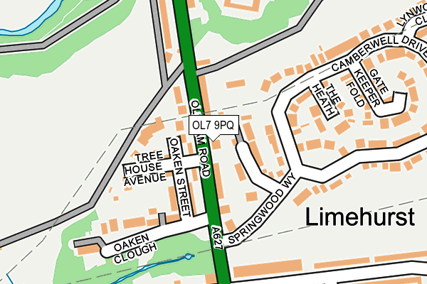 OL7 9PQ map - OS OpenMap – Local (Ordnance Survey)