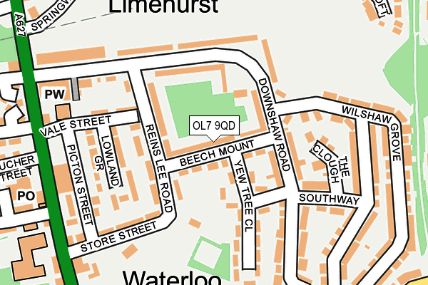 OL7 9QD map - OS OpenMap – Local (Ordnance Survey)