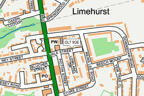 OL7 9QE map - OS OpenMap – Local (Ordnance Survey)