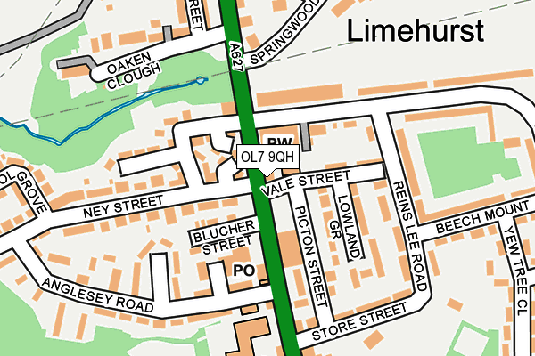 OL7 9QH map - OS OpenMap – Local (Ordnance Survey)