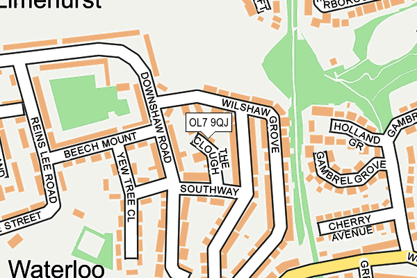 OL7 9QJ map - OS OpenMap – Local (Ordnance Survey)