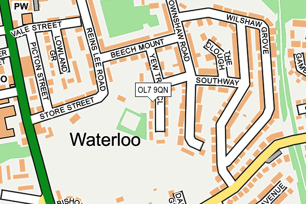 OL7 9QN map - OS OpenMap – Local (Ordnance Survey)