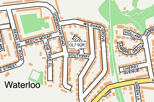 OL7 9QR map - OS OpenMap – Local (Ordnance Survey)