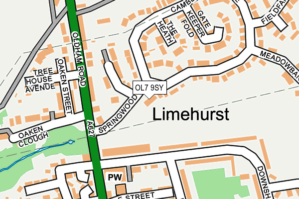 OL7 9SY map - OS OpenMap – Local (Ordnance Survey)