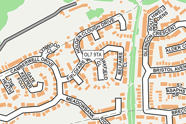 OL7 9TA map - OS OpenMap – Local (Ordnance Survey)