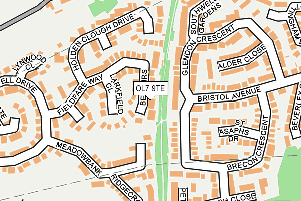 OL7 9TE map - OS OpenMap – Local (Ordnance Survey)