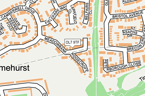 OL7 9TF map - OS OpenMap – Local (Ordnance Survey)