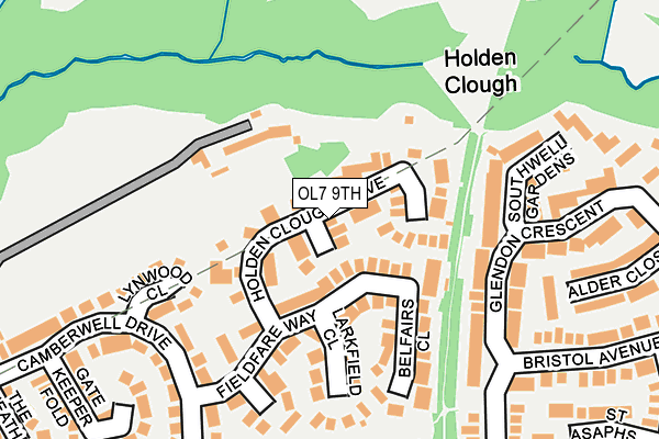 OL7 9TH map - OS OpenMap – Local (Ordnance Survey)