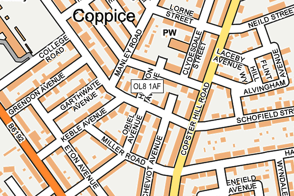 OL8 1AF map - OS OpenMap – Local (Ordnance Survey)