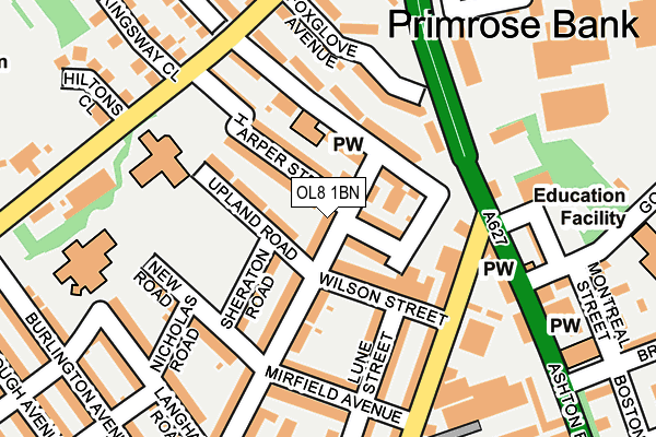 OL8 1BN map - OS OpenMap – Local (Ordnance Survey)