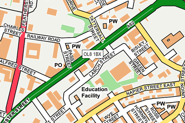 OL8 1BX map - OS OpenMap – Local (Ordnance Survey)