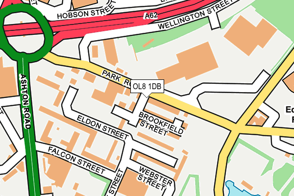 OL8 1DB map - OS OpenMap – Local (Ordnance Survey)