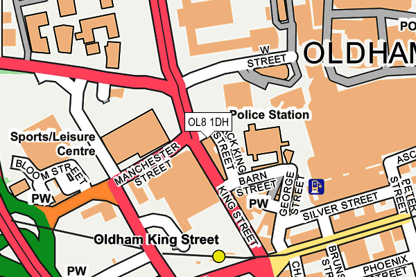 OL8 1DH map - OS OpenMap – Local (Ordnance Survey)