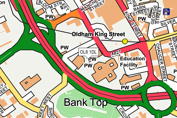 OL8 1DL map - OS OpenMap – Local (Ordnance Survey)