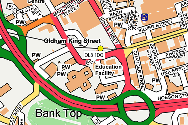 OL8 1DQ map - OS OpenMap – Local (Ordnance Survey)