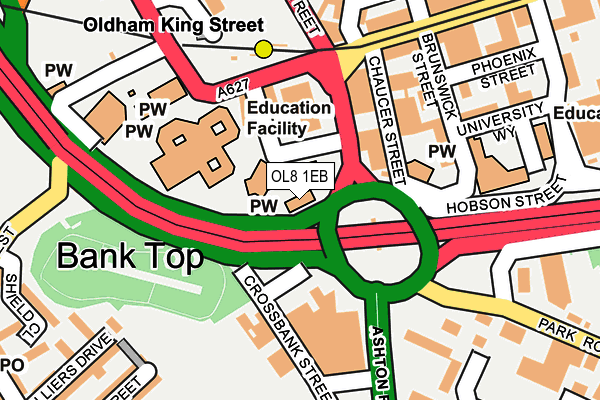 OL8 1EB map - OS OpenMap – Local (Ordnance Survey)