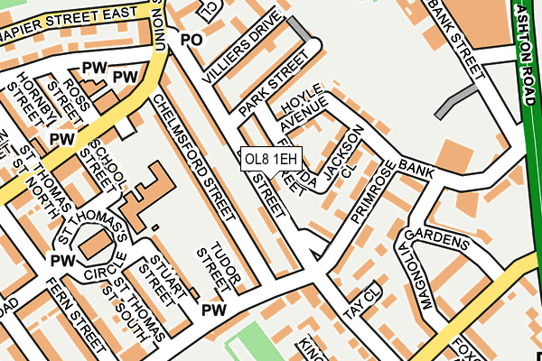OL8 1EH map - OS OpenMap – Local (Ordnance Survey)
