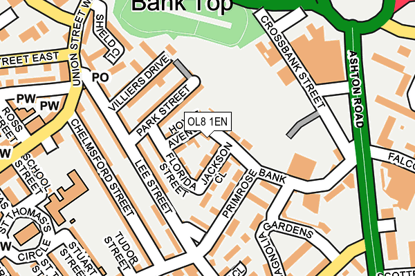 OL8 1EN map - OS OpenMap – Local (Ordnance Survey)