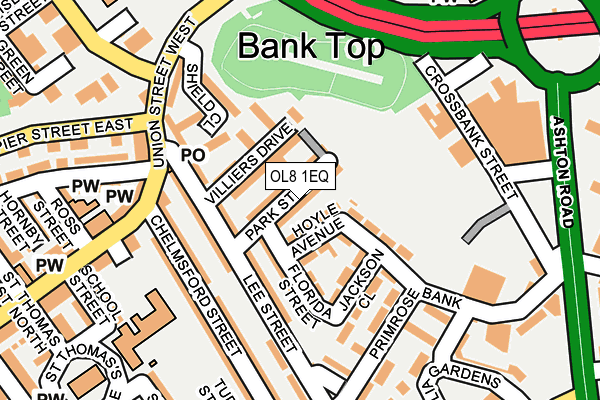 OL8 1EQ map - OS OpenMap – Local (Ordnance Survey)