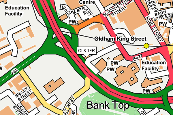 OL8 1FR map - OS OpenMap – Local (Ordnance Survey)