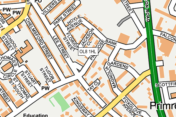 OL8 1HL map - OS OpenMap – Local (Ordnance Survey)