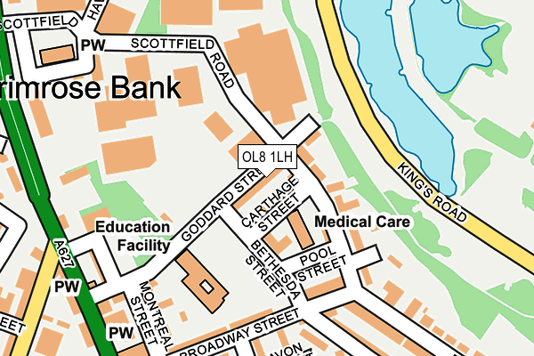 OL8 1LH map - OS OpenMap – Local (Ordnance Survey)