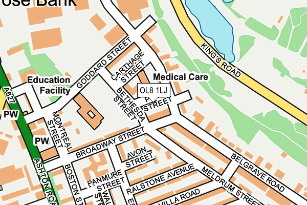 OL8 1LJ map - OS OpenMap – Local (Ordnance Survey)