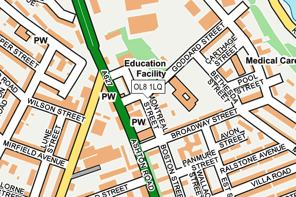 OL8 1LQ map - OS OpenMap – Local (Ordnance Survey)