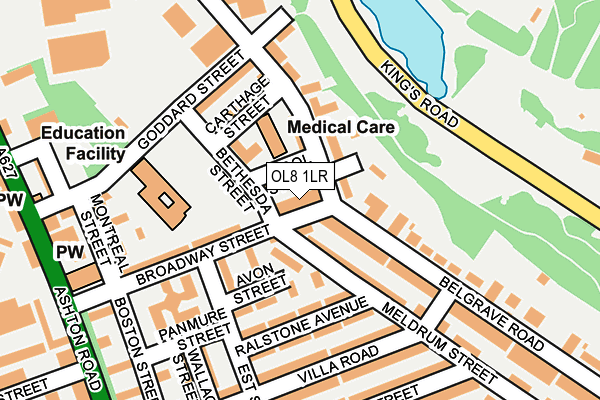 OL8 1LR map - OS OpenMap – Local (Ordnance Survey)