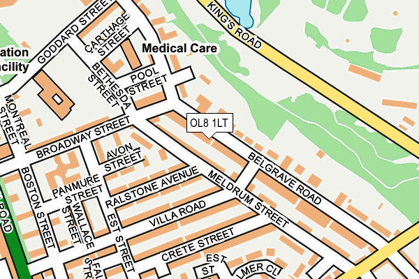 OL8 1LT map - OS OpenMap – Local (Ordnance Survey)
