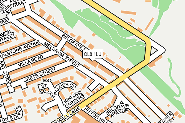 OL8 1LU map - OS OpenMap – Local (Ordnance Survey)