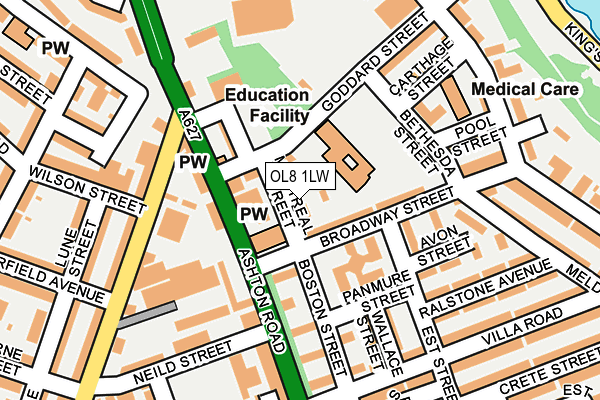 OL8 1LW map - OS OpenMap – Local (Ordnance Survey)