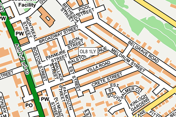 OL8 1LY map - OS OpenMap – Local (Ordnance Survey)