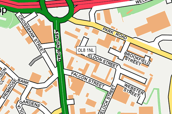 OL8 1NL map - OS OpenMap – Local (Ordnance Survey)