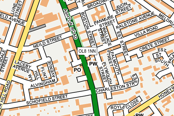 OL8 1NN map - OS OpenMap – Local (Ordnance Survey)