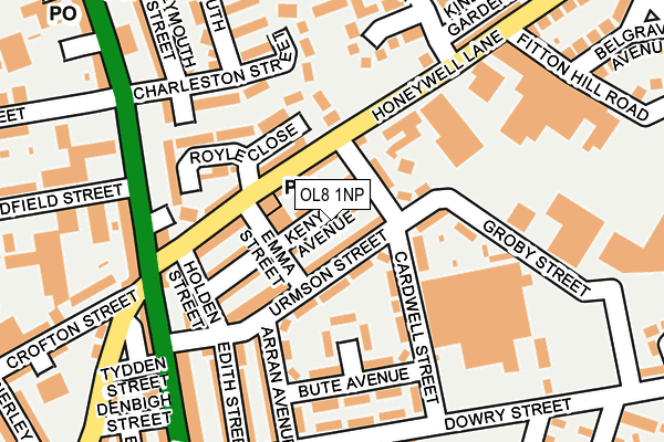 OL8 1NP map - OS OpenMap – Local (Ordnance Survey)