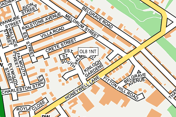 OL8 1NT map - OS OpenMap – Local (Ordnance Survey)