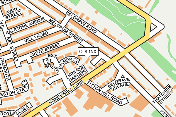 OL8 1NX map - OS OpenMap – Local (Ordnance Survey)