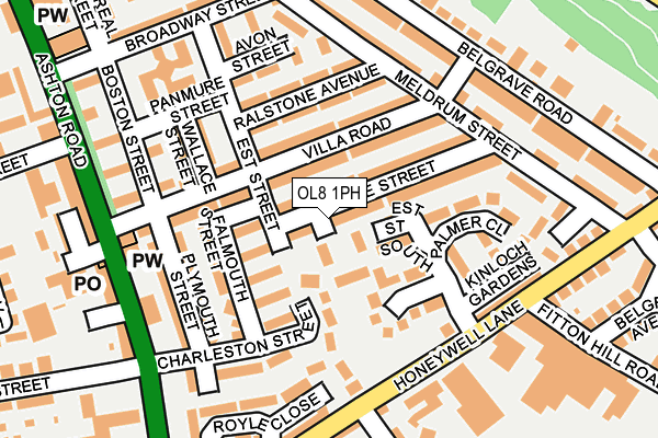 OL8 1PH map - OS OpenMap – Local (Ordnance Survey)