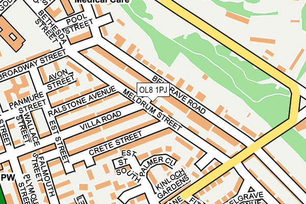 OL8 1PJ map - OS OpenMap – Local (Ordnance Survey)