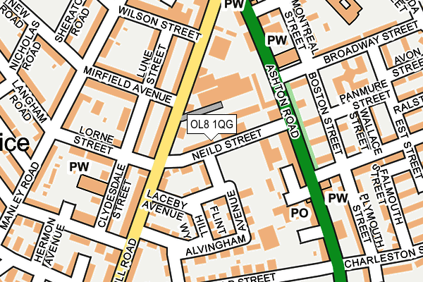 OL8 1QG map - OS OpenMap – Local (Ordnance Survey)