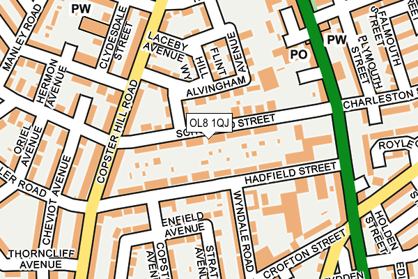 OL8 1QJ map - OS OpenMap – Local (Ordnance Survey)