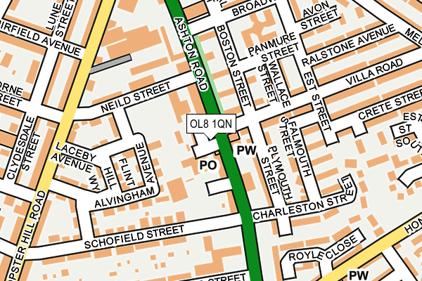 OL8 1QN map - OS OpenMap – Local (Ordnance Survey)