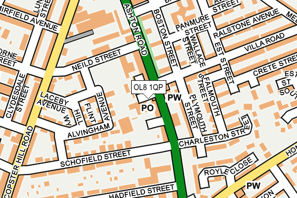 OL8 1QP map - OS OpenMap – Local (Ordnance Survey)